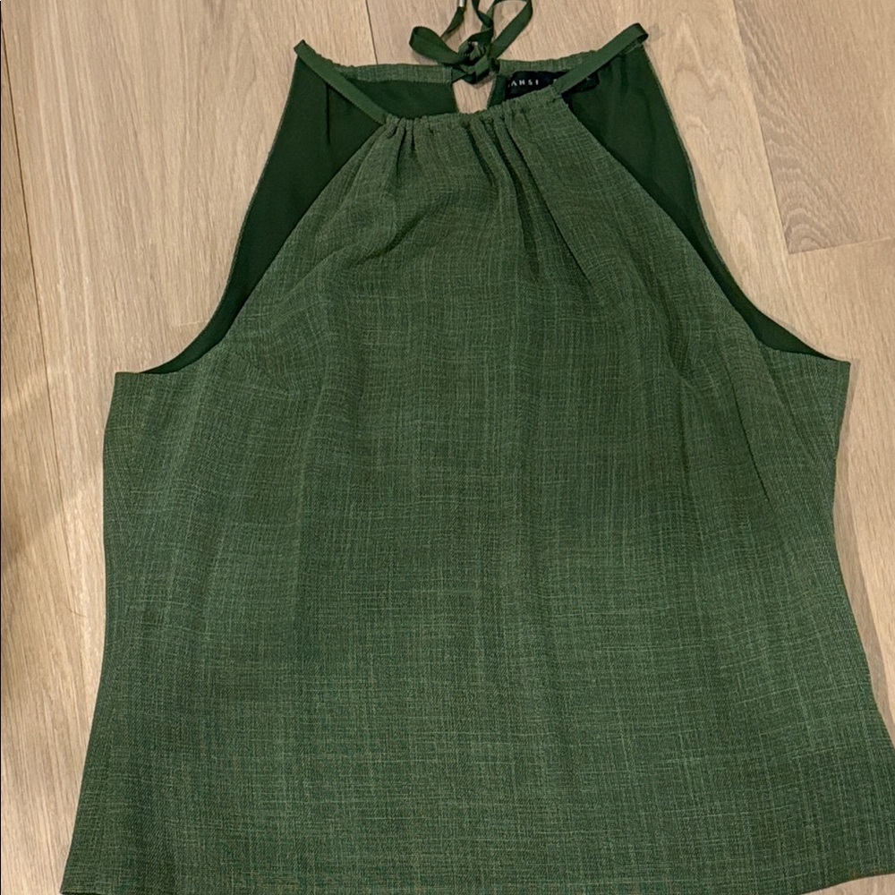 Yansi Fugel Olive Green Tank Top
